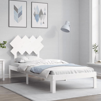 Giroletto senza Materasso Bianco 90x200 cm Legno Massello Pino