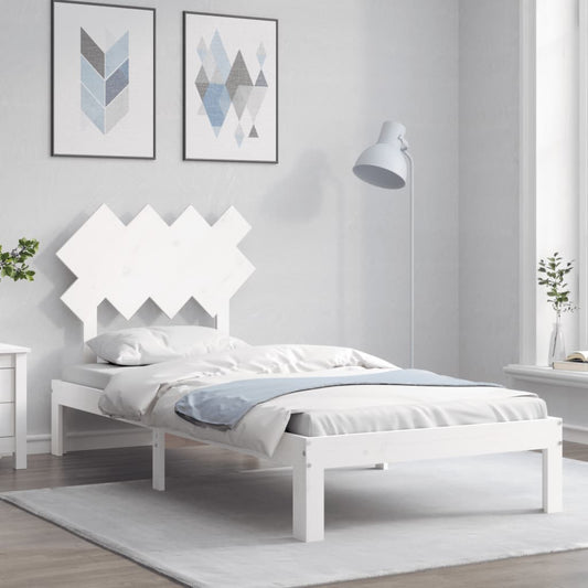 Giroletto senza Materasso Bianco 90x200 cm Legno Massello Pino