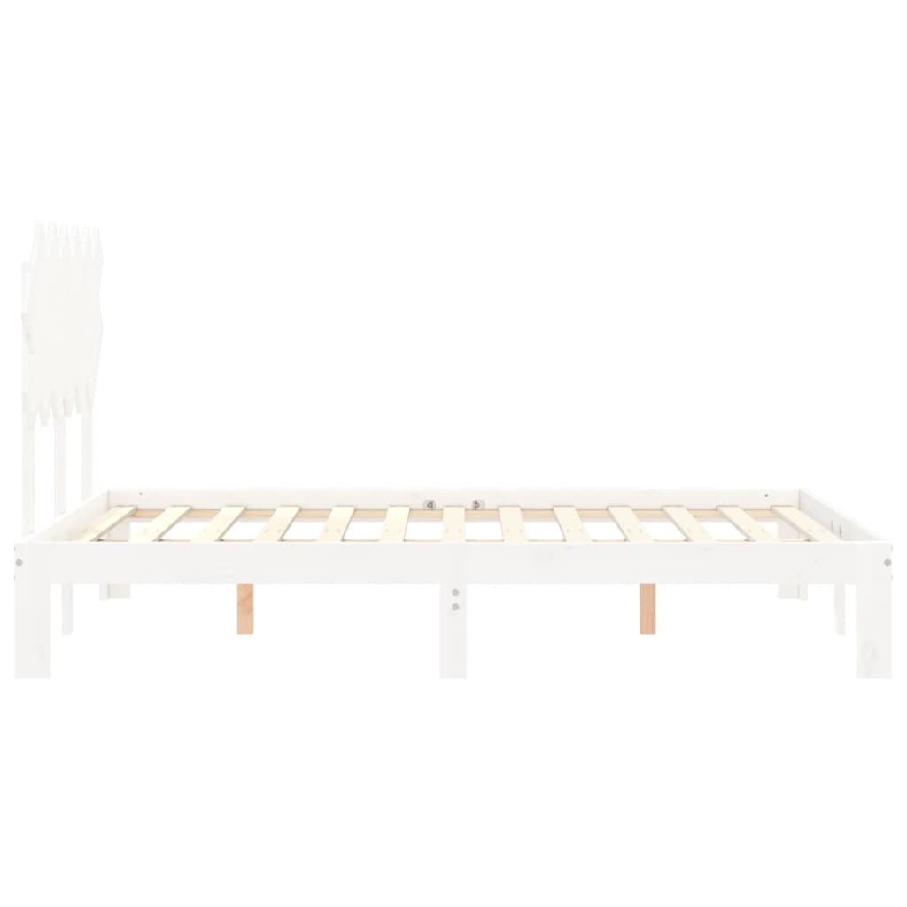 Giroletto senza Materasso Bianco 120x200 cm Legno Massello Pino