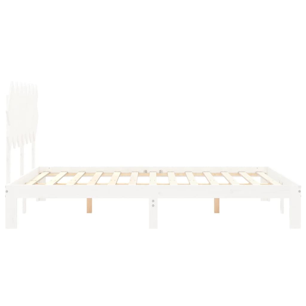 Giroletto senza Materasso Bianco 140x200 cm Legno Massello Pino