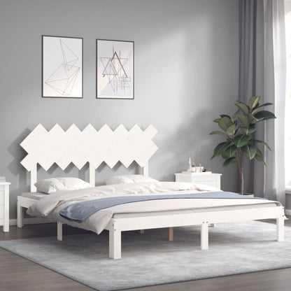 Giroletto senza Materasso Bianco 160x200 cm Legno Massello Pino | homemem39