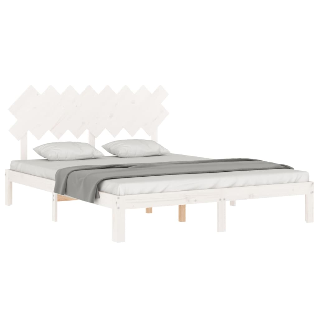 Giroletto senza Materasso Bianco 160x200 cm Legno Massello Pino