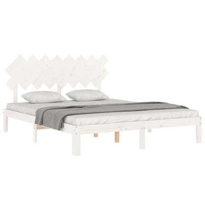 Giroletto senza Materasso Bianco 160x200 cm Legno Massello Pino