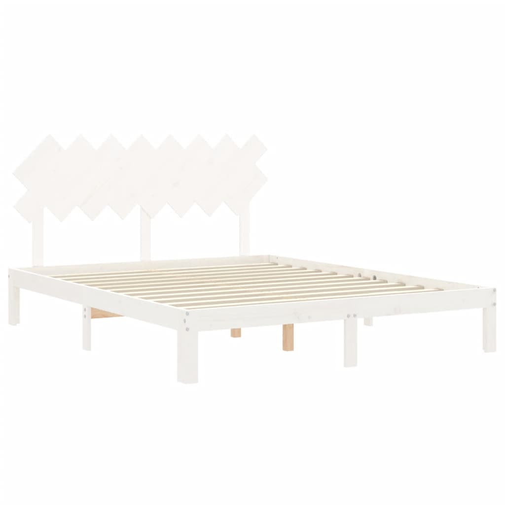 Giroletto senza Materasso Bianco 160x200 cm Legno Massello Pino | homemem39
