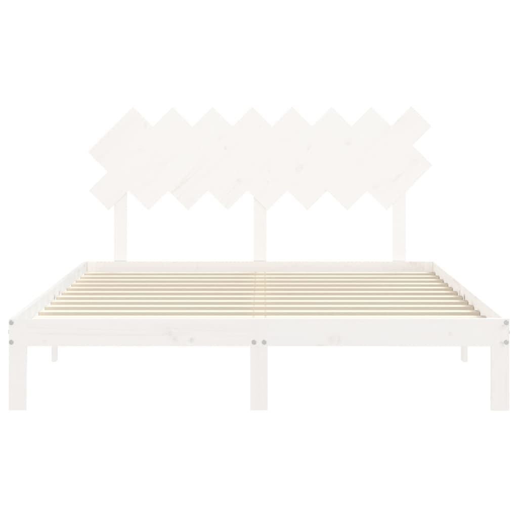 Giroletto senza Materasso Bianco 160x200 cm Legno Massello Pino