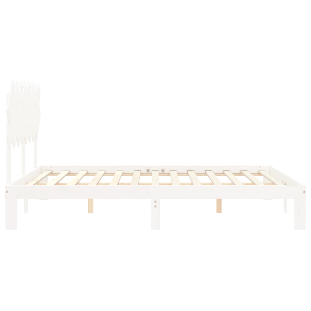 Giroletto senza Materasso Bianco 160x200 cm Legno Massello Pino