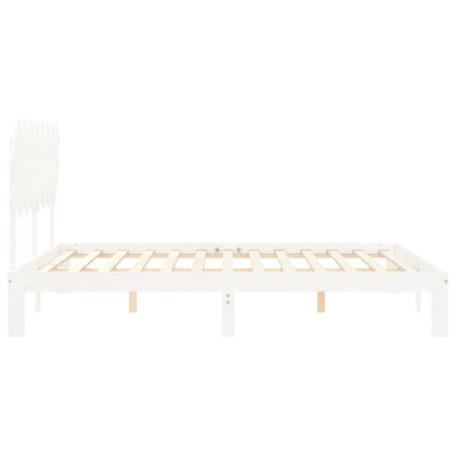Giroletto senza Materasso Bianco 160x200 cm Legno Massello Pino