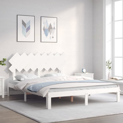 Giroletto senza Materasso Bianco 160x200 cm Legno Massello Pino