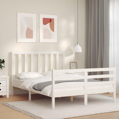 Letto senza Materasso Bianco 140x190 cm Legno Massello di Pino