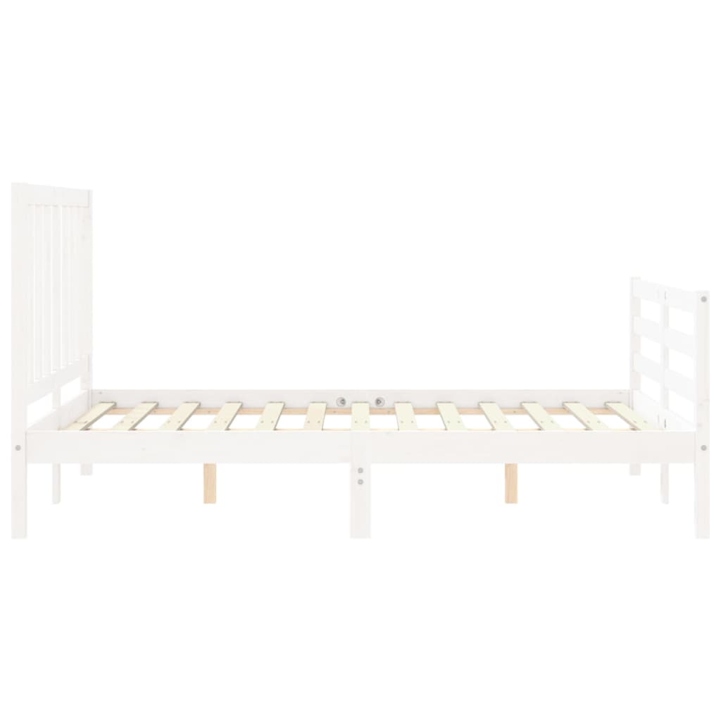 Letto senza Materasso Bianco 140x190 cm Legno Massello di Pino