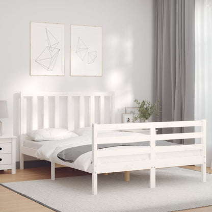 Letto senza Materasso Bianco 140x190 cm Legno Massello di Pino