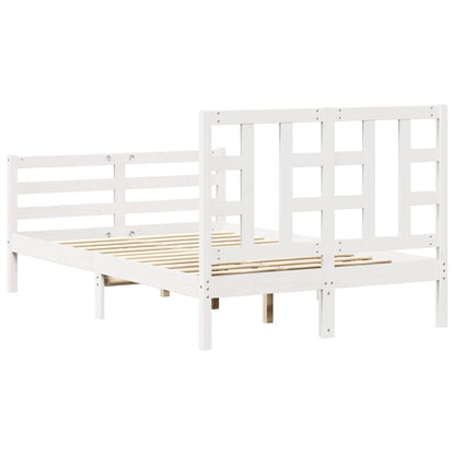 Giroletto con Testiera Bianco 120x200 cm in Legno Massello