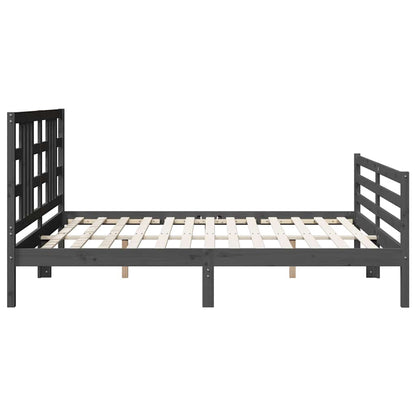 Giroletto con Testiera Grigio 200x200 cm in Legno Massello | homemem39
