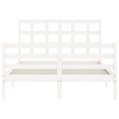 Giroletto con Testiera Bianco 120x200 cm in Legno Massello