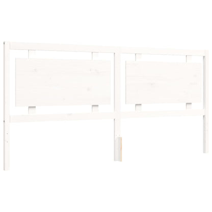 Giroletto con Testiera Bianco 200x200 cm in Legno Massello