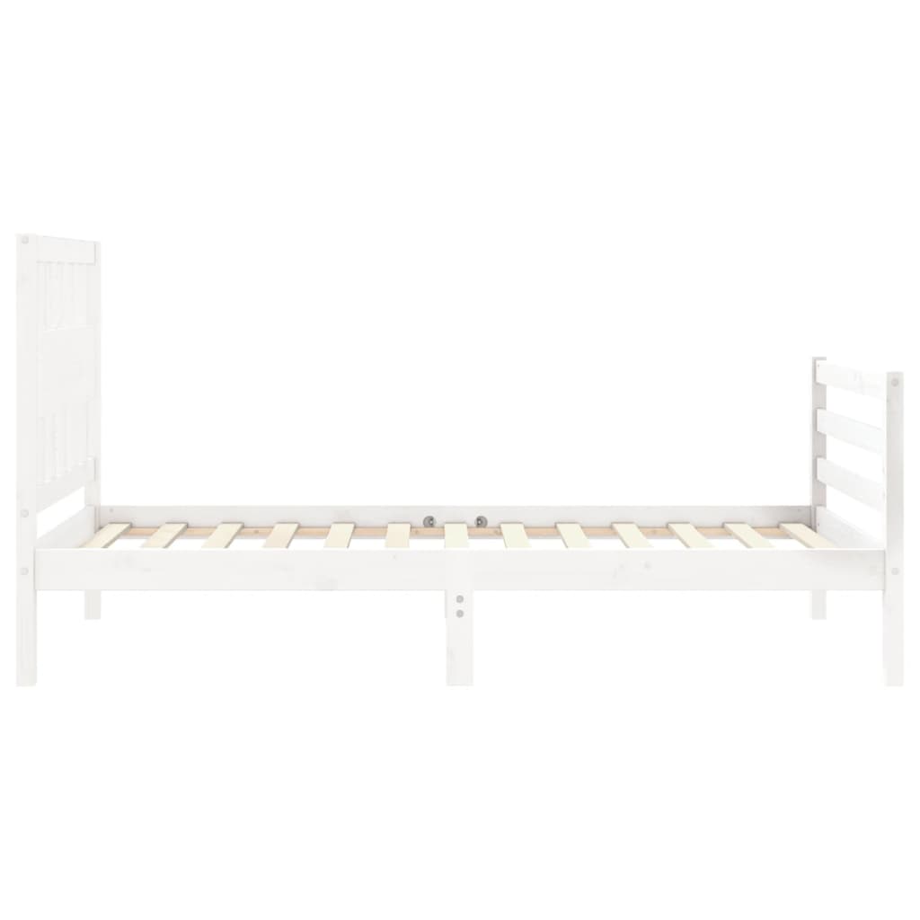 Giroletto con Testiera Bianco Small Single Legno Massello