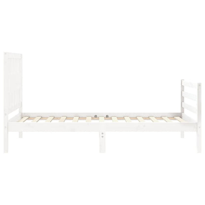 Giroletto con Testiera Bianco Small Single Legno Massello