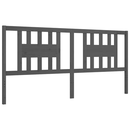 Giroletto con Testiera Grigio 200x200 cm in Legno Massello - homemem39