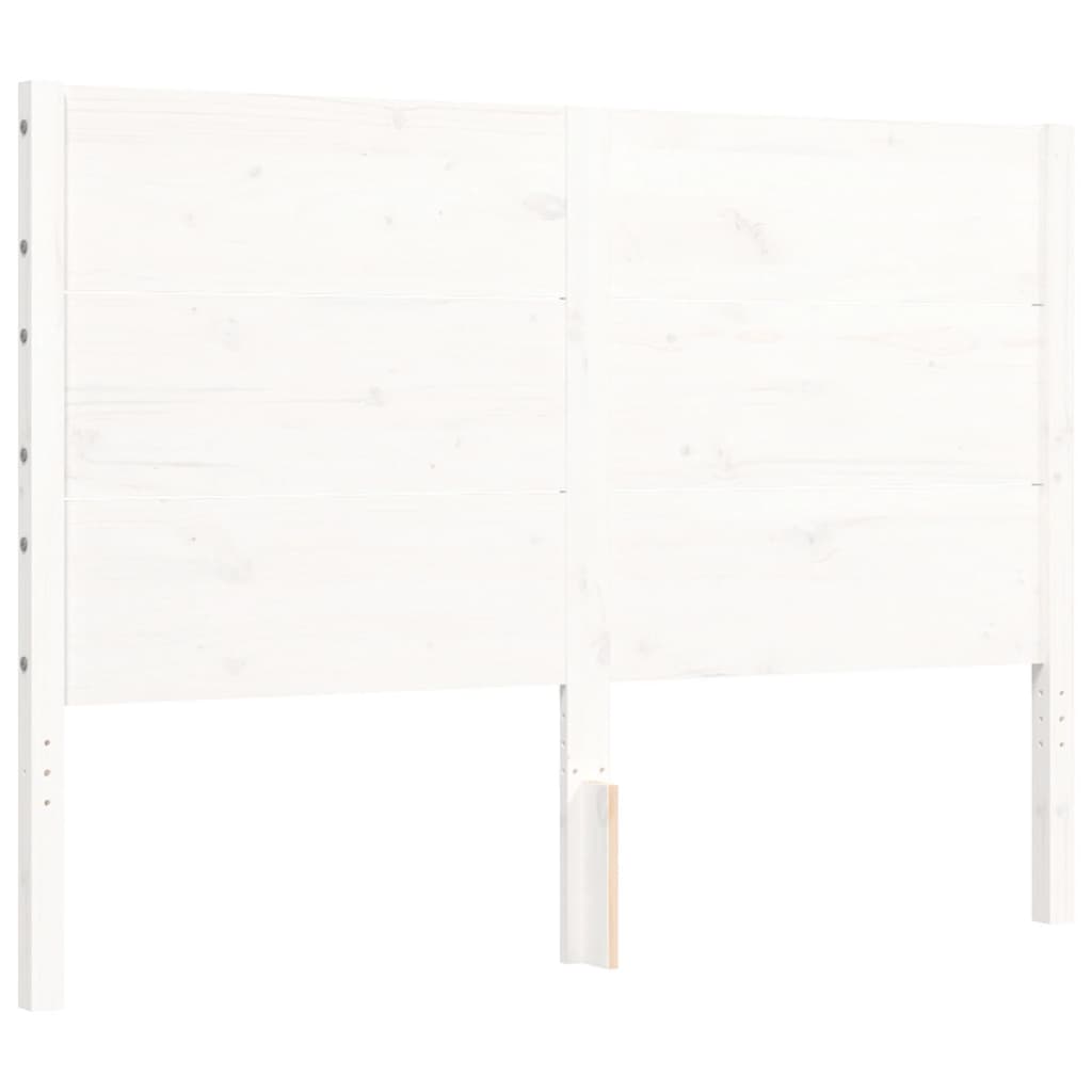 Giroletto con Testiera Bianco 140x190 cm in Legno Massello - homemem39
