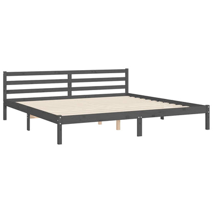 Giroletto con Testiera Grigio 200x200 cm in Legno Massello | homemem39