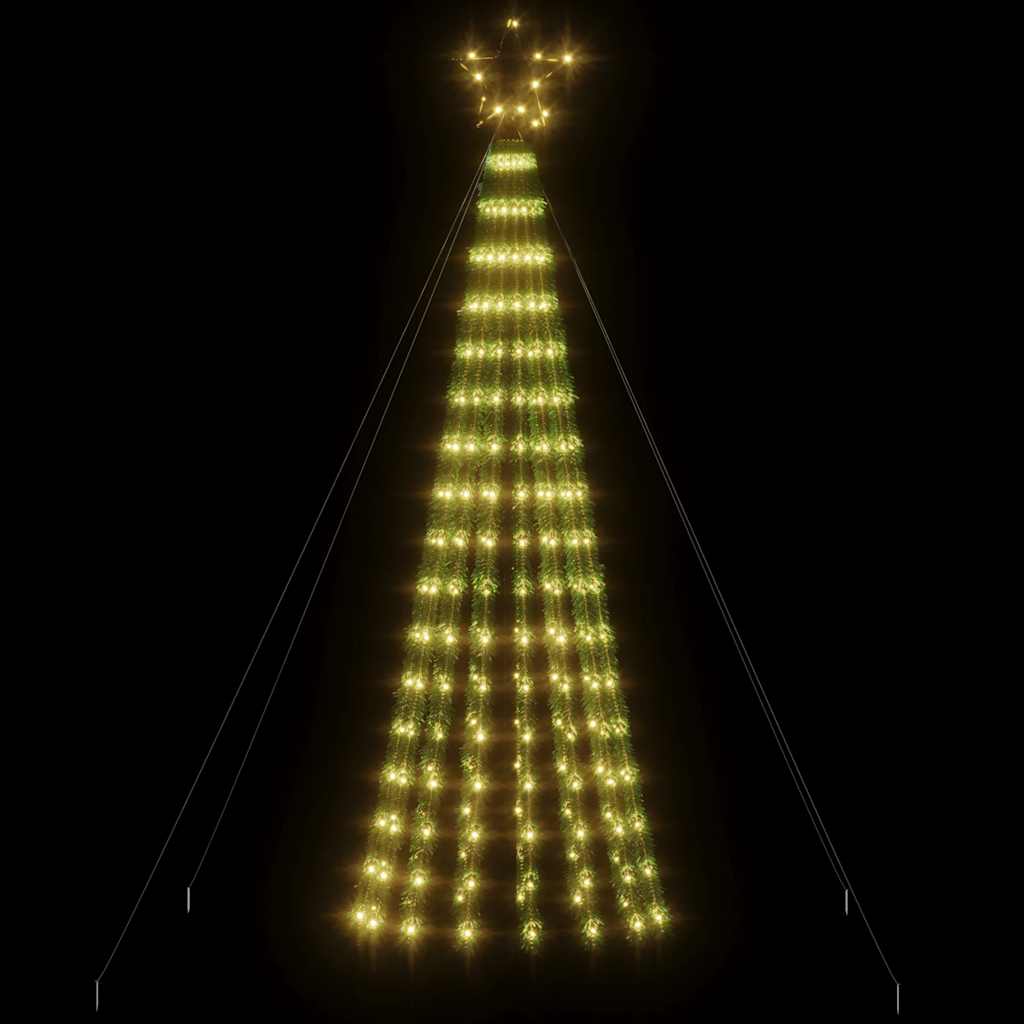 Albero di Natale a LED 275 LED Bianco Caldo 180 cm