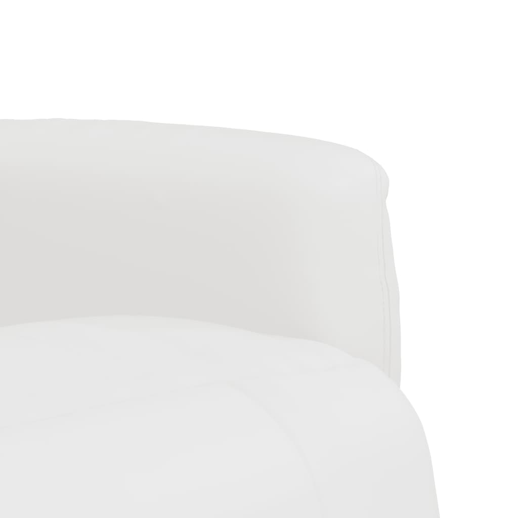 Poltrona Reclinabile con Poggiapiedi Bianca in Similpelle - homemem39