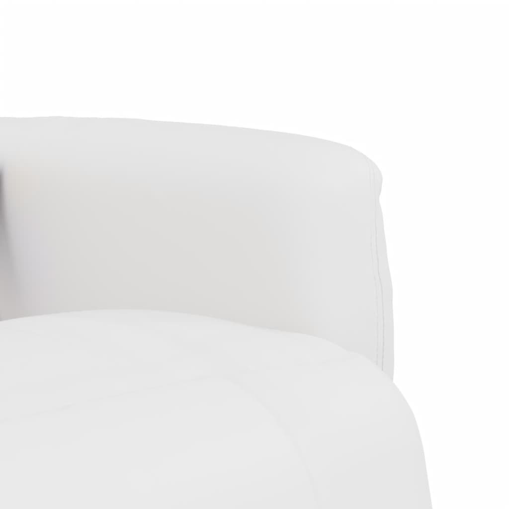 Poltrona Reclinabile Massaggiante Poggiapiedi Bianca Similpelle - homemem39