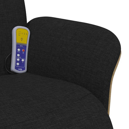 Poltrona Reclinabile Massaggiante con Poggiapiedi Nera Tessuto - homemem39