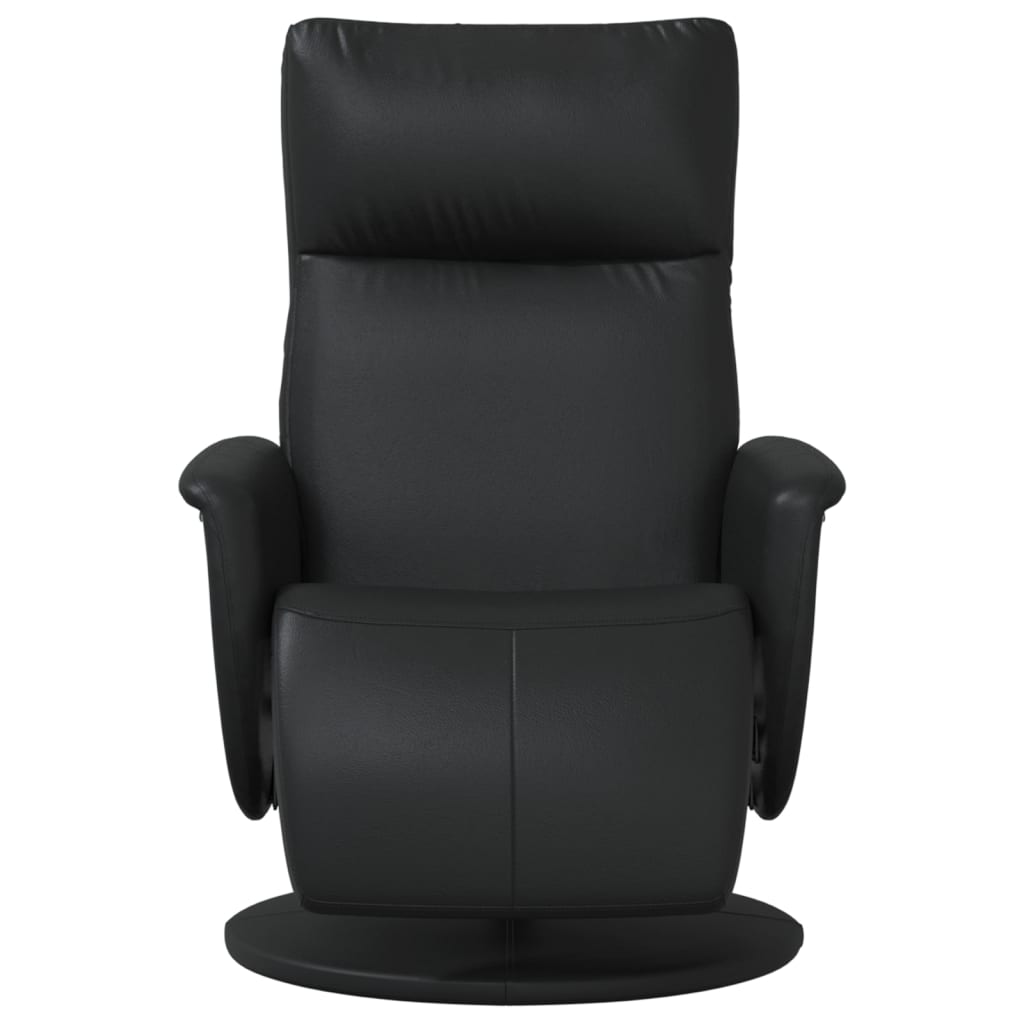 Poltrona Reclinabile con Poggiapiedi Nera in Similpelle - homemem39