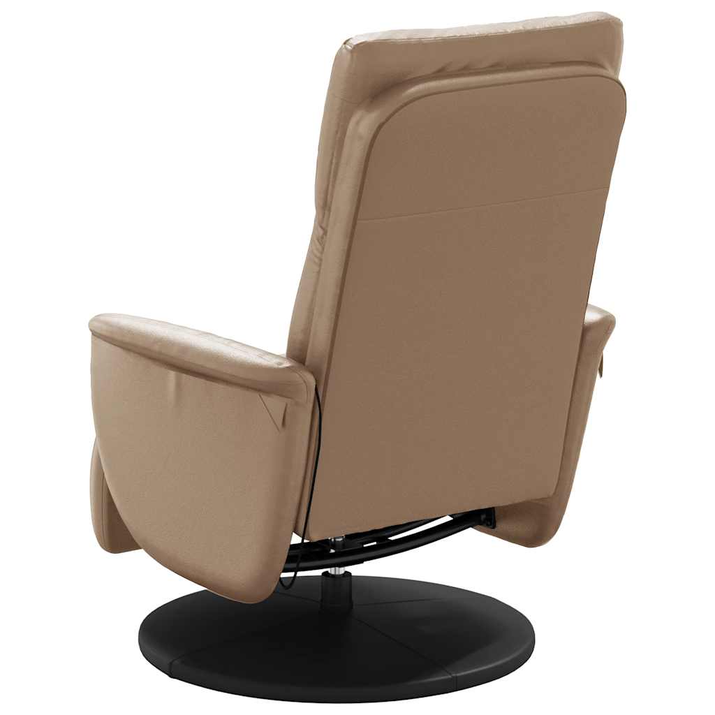 Poltrona Reclinabile Massaggi Poggiapiedi Cappuccino Similpelle | homemem39