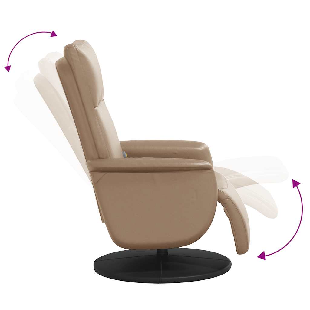 Poltrona Reclinabile Massaggi Poggiapiedi Cappuccino Similpelle