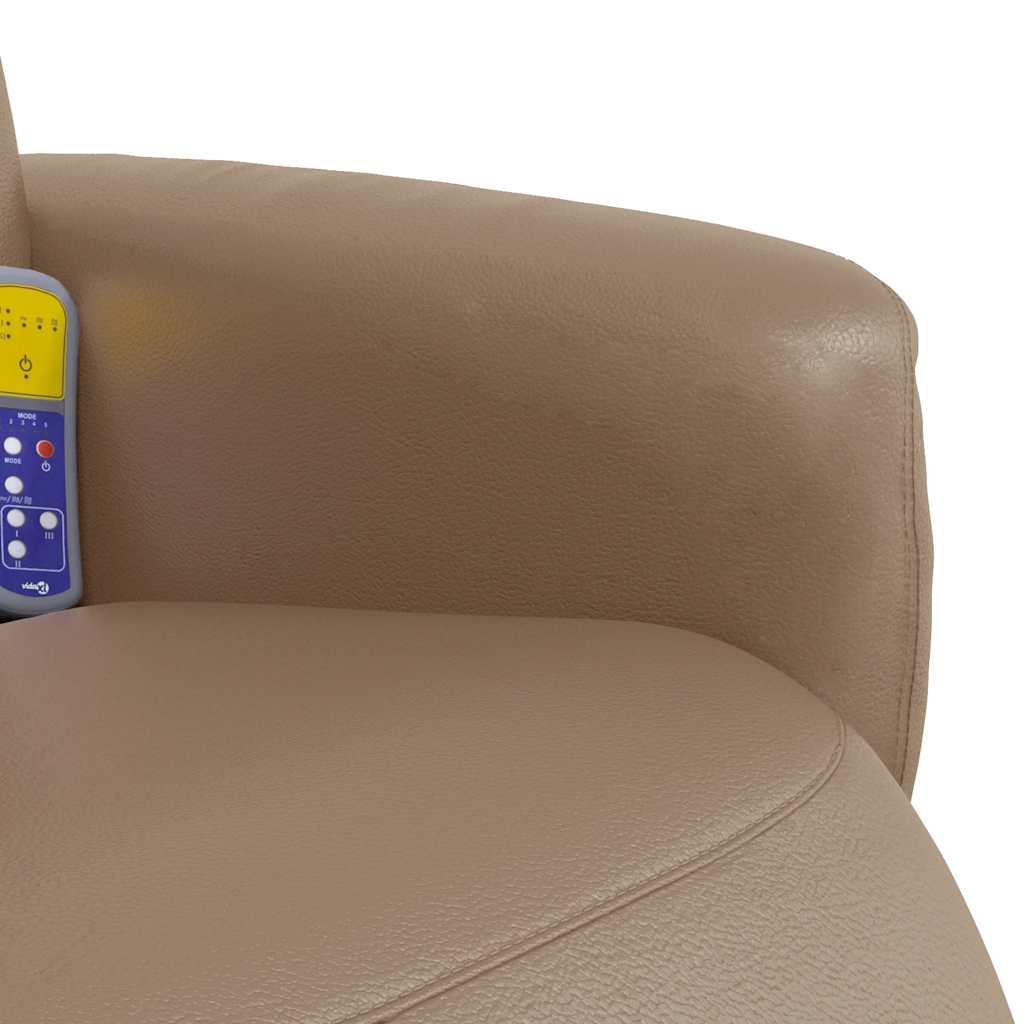 Poltrona Reclinabile Massaggi Poggiapiedi Cappuccino Similpelle | homemem39