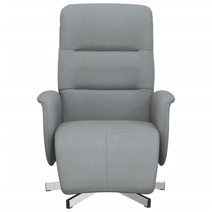 Poltrona Reclinabile con Poggiapiedi Grigio Chiaro in Tessuto - homemem39
