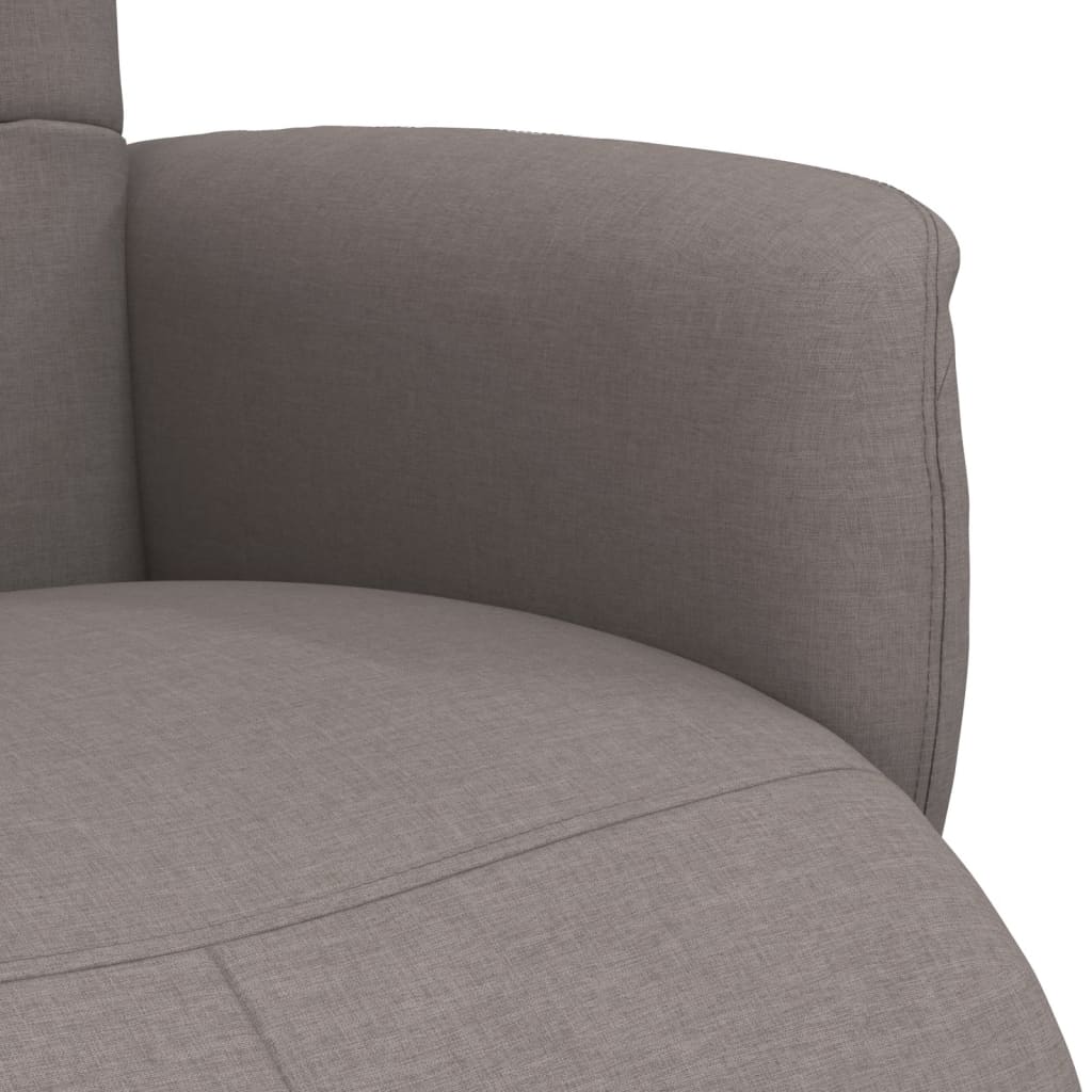 Poltrona Reclinabile con Poggiapiedi Tortora in Tessuto