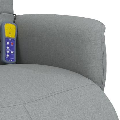 Poltrona Reclinante Massaggio Poggiapiedi Grigio Chiaro Tessuto - homemem39