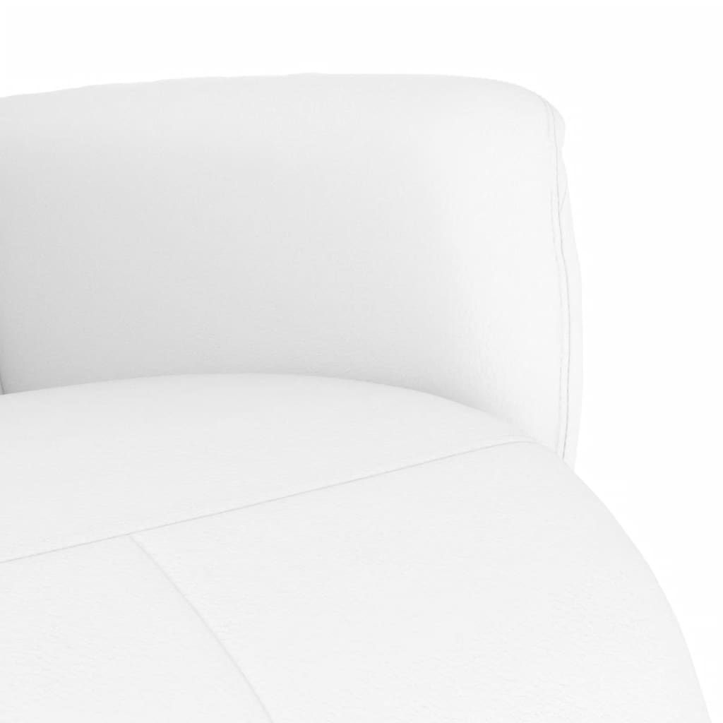 Poltrona Reclinabile con Poggiapiedi Bianca in Similpelle - homemem39