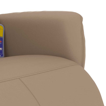 Poltrona Reclinabile Massaggi Poggiapiedi Cappuccino Similpelle