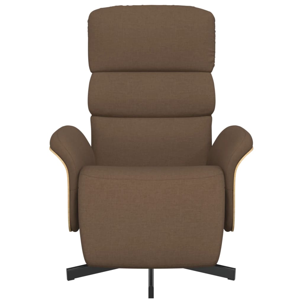 Poltrona Reclinabile con Poggiapiedi Marrone in Tessuto - homemem39