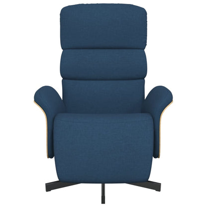 Poltrona Reclinabile con Poggiapiedi Blu in Tessuto - homemem39