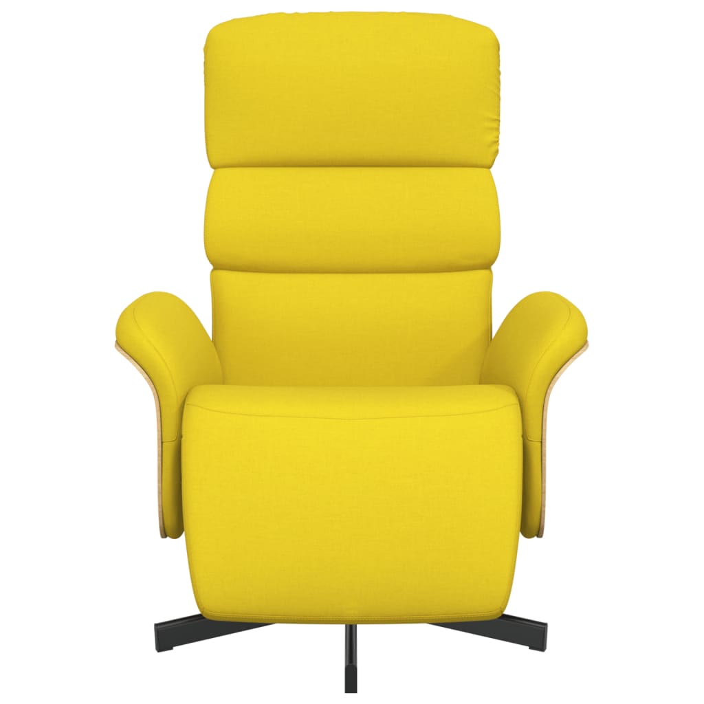 Poltrona Reclinabile con Poggiapiedi Giallo Chiaro in Tessuto - homemem39