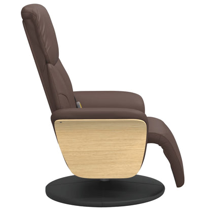 Poltrona Reclinabile Massaggio Poggiapiedi Marrone Similpelle | homemem39