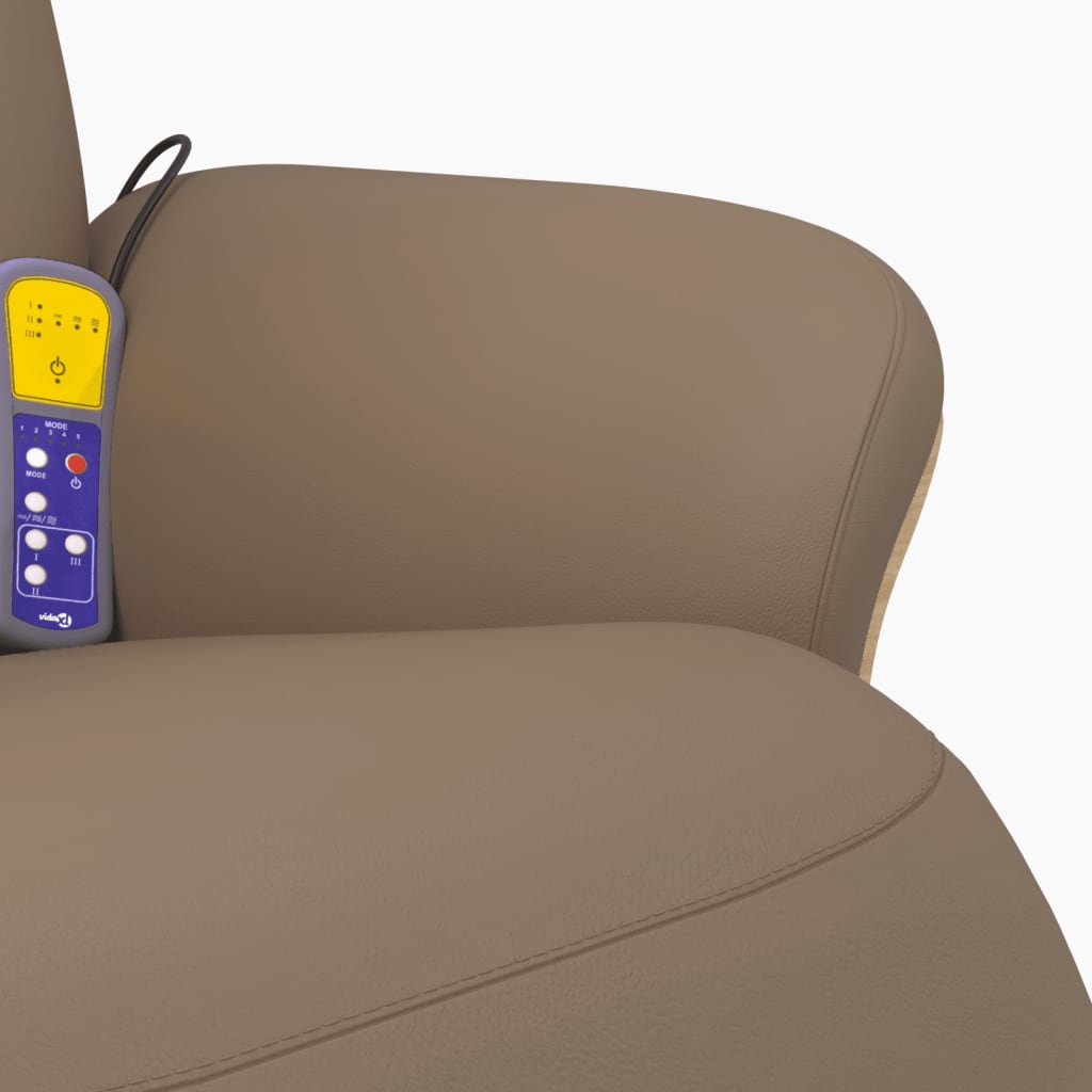 Poltrona Reclinabile Massaggi Poggiapiedi Cappuccino Similpelle - homemem39