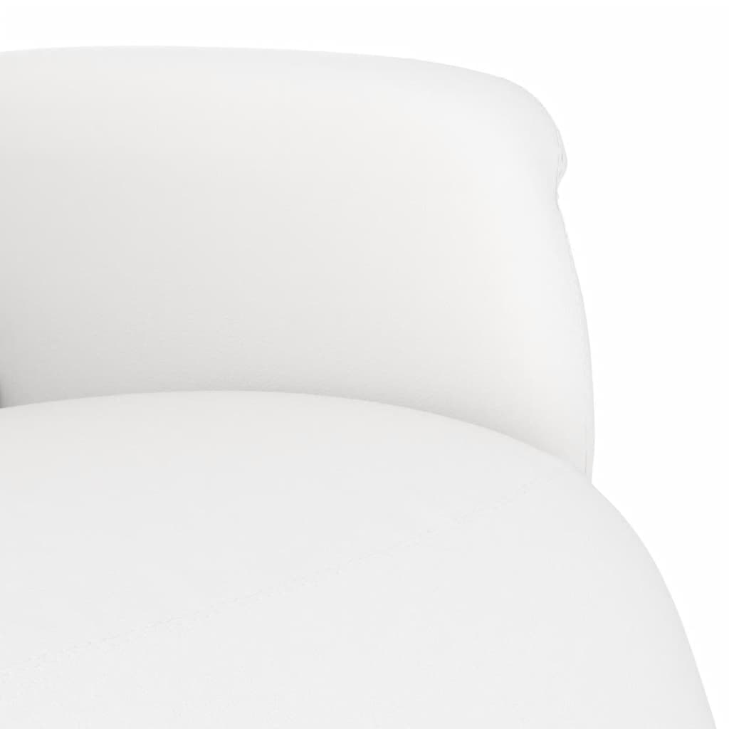 Poltrona Reclinabile con Poggiapiedi Bianca in Similpelle - homemem39