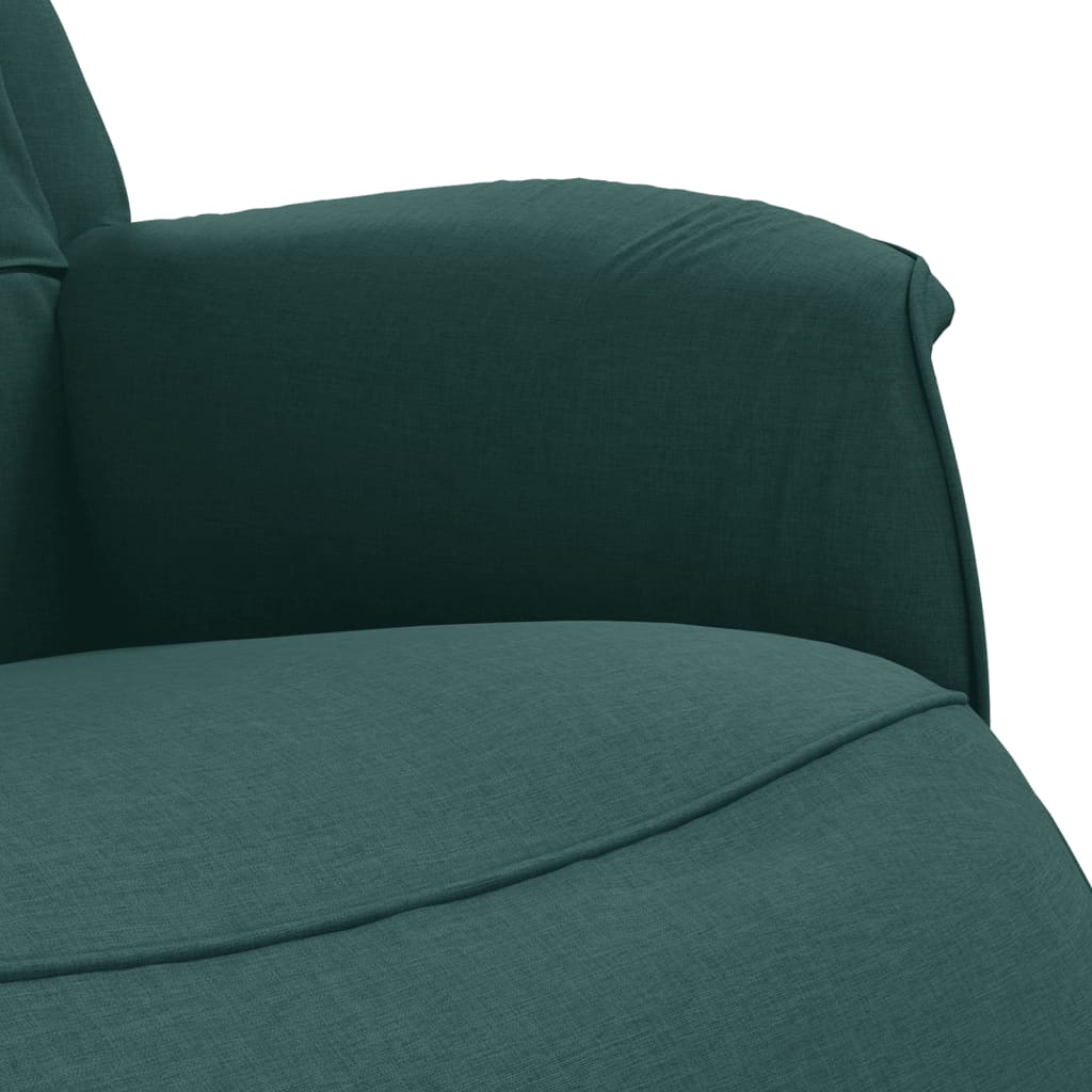 Poltrona Reclinabile con Poggiapiedi Verde Scuro in Tessuto | homemem39