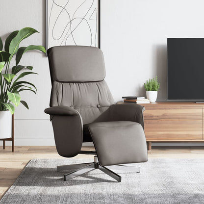 Poltrona Reclinabile con Poggiapiedi Tortora in Tessuto | homemem39