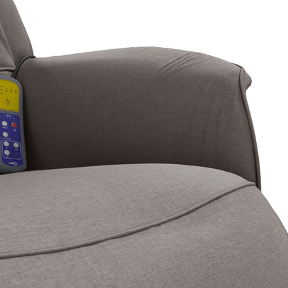 Poltrona Reclinabile Massaggiante Poggiapiedi Tortora Tessuto | homemem39