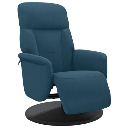 Poltrona Reclinabile con Poggiapiedi Blu in Velluto | homemem39
