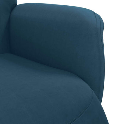 Poltrona Reclinabile con Poggiapiedi Blu in Velluto | homemem39