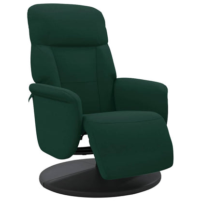 Poltrona Reclinabile con Poggiapiedi Verde Scuro in Velluto | homemem39