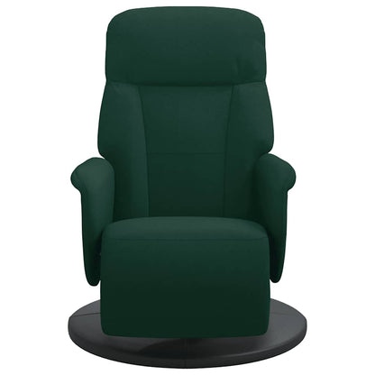 Poltrona Reclinabile con Poggiapiedi Verde Scuro in Velluto | homemem39
